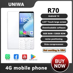 DOOV R70 4G Smart Touch Screen Keypad Phone 6GB+128GB 2600mAh 4.0 Inch Without Camera Smartphone Android 14 Wifi WhatsAPP