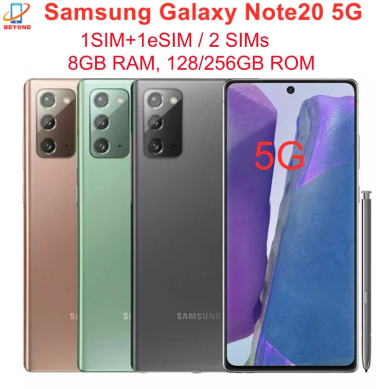 Samsung Galaxy Note20 Note 20 5G N981U1 N981B N9810 N981N 6.7" 8GB RAM 128/256GB Octa Core NFC Original Android Cell Phone