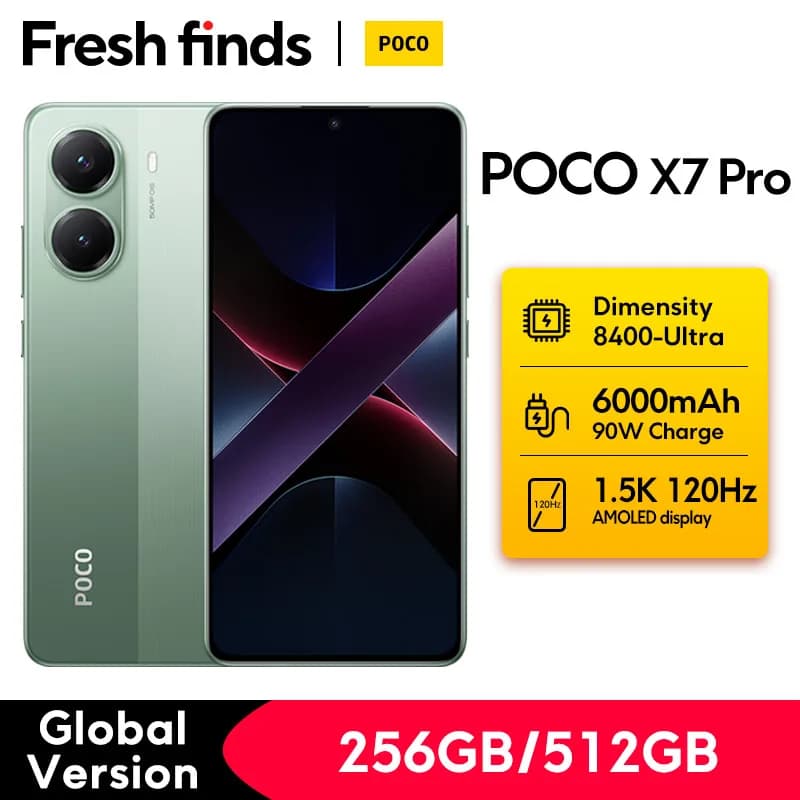 Global Version POCO X7 Pro Cellphone 256GB / 512GB Dimensity 8400-Ultra 6.67" 120Hz Display 90W Charging 6000mAh 5G NFC