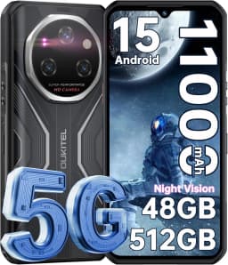 OUKITEL WP55 Pro 5G Rugged Smartphone Unlocked Android 15-48GB+512GB/2TB Rugged Cellphones, 6.6''FHD+Display 108MP Rear Camera