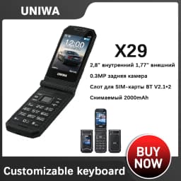 NEW UNIWA X29 2G Russian Language Keyboard Feature Phone Big Button Senior Flip Mobile Phone GSM Dual Sim FM Clamshell Cellphone
