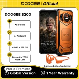 Global Version DOOGEE S200 5G Rugged Phone Android 16 48GB 256GB 6.72" 120Hz Display 100MP Camera 10100mAh Battery AI Assistant