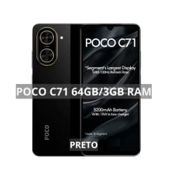 Poco C71 4G 64GB+3GB RAM, Processador UNISOC T7250, Câmera 32 MP, Versão Global , Bateria 5200mAh 