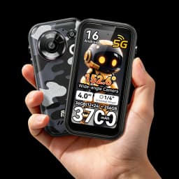 FOSSiBOT F116 Pro 5G Mini Rugged Phone Dimensity 7300, 36GB(12+24)+256GB, 4" HD Screen, 3700mAh 33W Charge, Android 16, 152.6° Wide Angle 50MP+48MP OIS+32MP, IP68, LED Light, One-Click Video, Fashion Business Outdoor Cell Phone