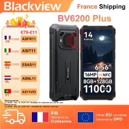Blackview BV6200 Plus [No EU Charger] 32GB(8+24)+128GB 11000mAh Android 14 Mobile Phone 6.56" HD+ Screen 16MP NFC