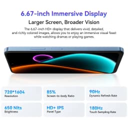 Blackview COLOR 6 Smartphone 6.67inch Display MTK G81 8GB RAM 128GB/256GB ROM 50MP Camera 5000mAh Battery Android 15 Cellphone