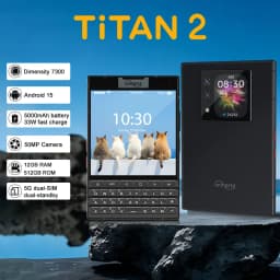 Unihertz Titan 2 Smartphone 5G Android 15 with Physical Keyboard Dual Screen 12GB 512GB Dimensity 7300 Dual SIM 50MP Camera