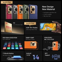 [World premiere] Fossibot F112 PRO 5G Rugged Smartphone 6.88" HD+ 7150mAh 24G(8+16)+256G Mobile Phone Android 14 50MP Cell Phone