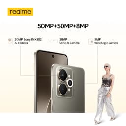 realme 15 5G Smartphone Dimensity 7300+ 5G Chipset 6500mAh Battery 45W Charge 6.77" 144Hz AMOLED Display Dual 50MP Camera NFC