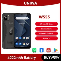 UNIWA W555 4G Smartphone 5.71 Inch HD+ Water Drop Screen 3GB+32GB Android 12 4000mAh 13MP NFC Global Version Cell Phones