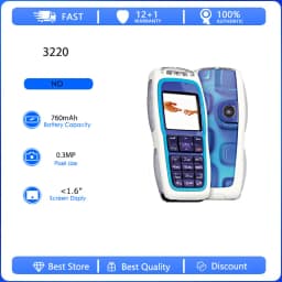 Refurbished Original 3220 2G Unlocked 0.3MP GSM 900/1800 Mobile Phone Russian Arabic Hebrew Keyboard Made in Finland