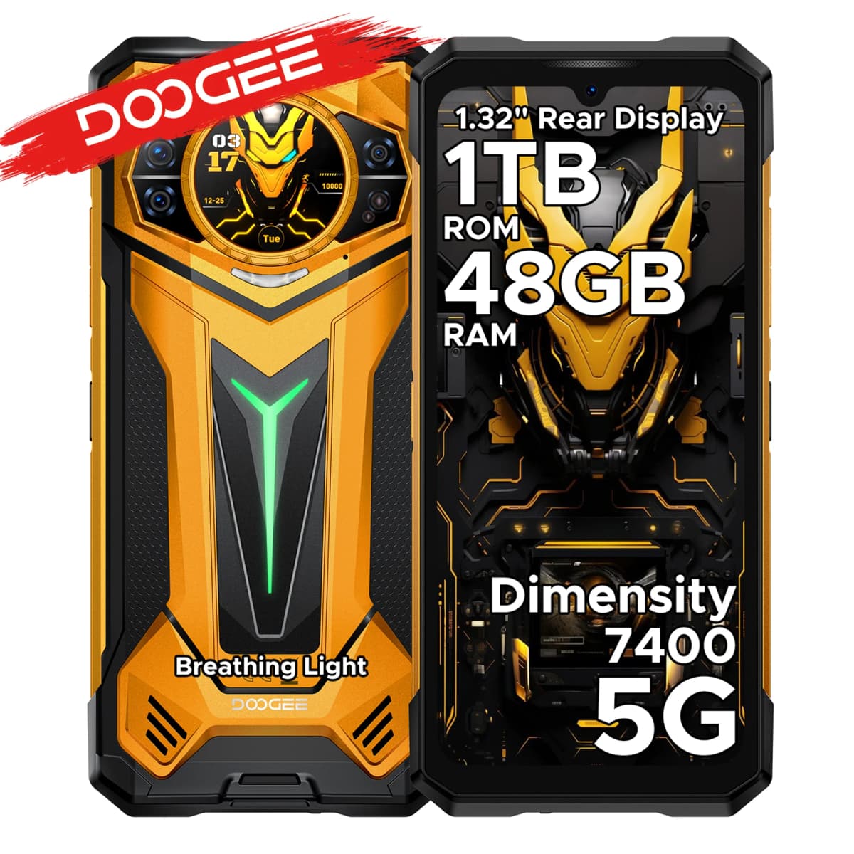 DOOGEE S200 Ultra 5G AI Rugged Phone 6.72" Dimensity 7400 48GB RAM (12+36) 1TB ROM 11000mAh Battery Android 15 NFC Smart phones