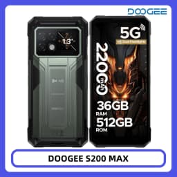 DOOGEE S200 Max Rugged Phone 36GB+512GB 22000mAh 66W Dual-LED Flashlight 1.32" Rear Display Dimensity 7050 108MP Camera NFC