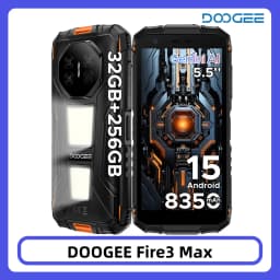 DOOGEE Fire 3 Max Rugged Phone 5.5" HD+ Display Camping Lights 8350mAh 32GB 256GB UNISOC T7250 48MP NFC Android 15 Smartphone