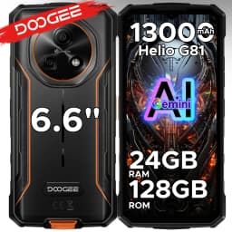 DOOGEE Fire 5 Pro Gemini Ai Rugged Phone 13000mAh Battery Helio G81 24GB RAM (4+20) 128GB ROM 6.6" 90Hz Global Version Smartphones