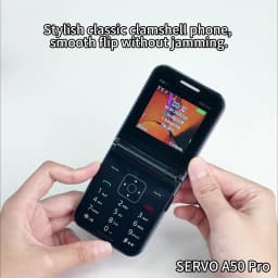 SERVO A50 PRO Flip Mobile Phone 2 SIM Standby Speed Dial Call Recording Blacklist Flashlight 2.4" Display 2G Foldable Cellphones