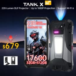 World Premiere】Unihertz by 8849 TANK X Rugged Phone 5G Android 15 Built-in 1080P 220 Lumen Projection 17600mAh Battery 32+512GB
