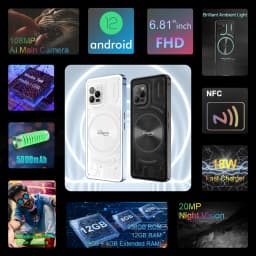 Unihertz Luna Smartphone Rhythm Ambient LED strip Music Phone 8GB RAM 256GB ROM 108MP G99 Mobile Phone Night Vision Cellphone