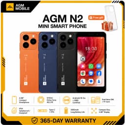 AGM N2 Mini Smartphone Compact Size 4.96 inch Display 3GB 32GB 3000mAh Removable Battery Android 16 GO System Lightweight Phone