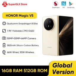 Original HONOR Magic V5 Global Version Snapdragon 8 Elite 7.95' Dual HDR OLED Display 5820mAh Battery 66W SuperCharge NFC ESIM