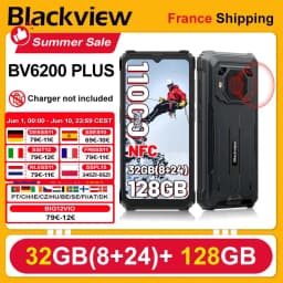 BLACKVIEW BV6200 Plus  [No EU Charger] Rugged Smartphone 32GB(8+24) + 128GB 11000mAh Android 15 Mobile Phone 6.56''90Hz NFC