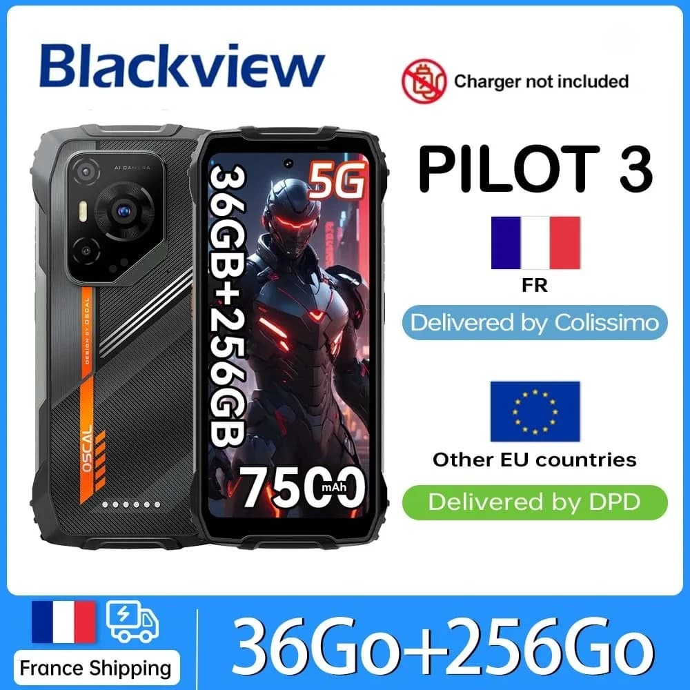OSCAL PILOT 3 Android 15 36GB (12+24) + 256GB Rugged Smartphone [No EU Charger] 6.78"  7500mAh 120Hz 33W 50MP+32MP+20MP NFC