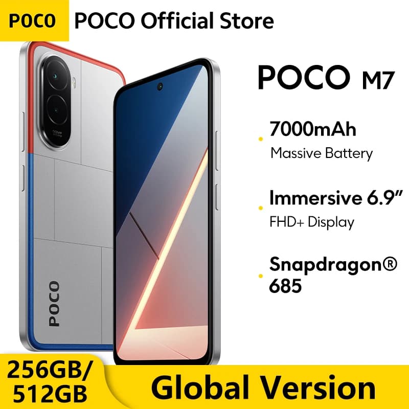 POCO M7 Global Version Smartphone 128GB 256GB Snapdragon 685 7000mAh 50MP Camera Immersive 6.9" FHD+ Display 33W Charging