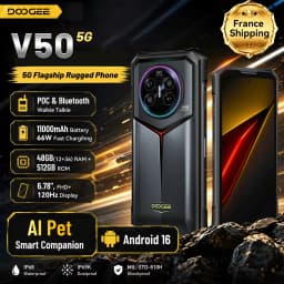 DOOGEE 5G V50 Flagship Rugged Smartphone, Dimensity 8300, 16GB+512GB, RGB Light, 200MP+20MP Night Vision+8MP Telephoto +8MP Wide Lens, Bluetooth Intercom, AI Features, 6.78" FHD 120Hz 550nit Screen, 66W, 11000mAh Silicon Carbon Battery, NFC, WiFi6E