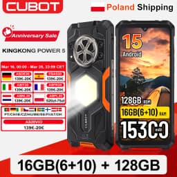 [Shipping From Poland]CUBOT KingKong Power 5 Rugged Smartphone Android 15 15300mAh 6.88" 16GB RAM (6+10) 128GB ROM Camping Light