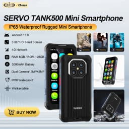 SERVO TANK500 4G LTE Mini Rugged Smartphone Android 12 OS 6GB+128GB PTT WiFi Dual SIM Card IP68 Waterproof Small Smart Cellphone