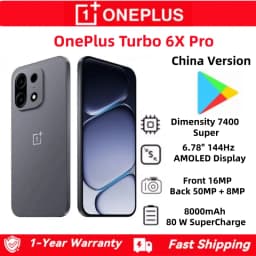 OnePlus Turbo 6X Pro China Version Dimensity 7400 Super 6.78" AMOLED 144HZ 50.0MP OIS 80W Charge 8000mAh IP69 Waterproof