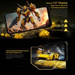 Oukitel WP60 Rugged Phone 48GB(16+32) +512GB 108MP Camera Side Fingerprint 7.2” Display Android 15 MTK 7025 NFC 5G Smartphone