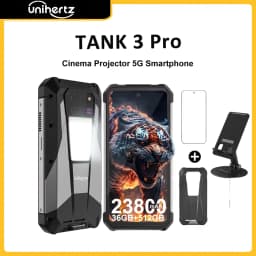 Unihertz Tank 3 Pro 8849 Rugged 5G Smartphone Android with 100 Lumens Projector 32GB 512GB 23800mAh 6.79" FHD Waterproof Phone