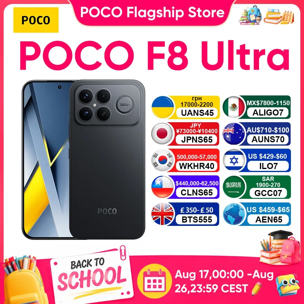 Original POCO F8 Ultra Global Version Smartphone Snapdragon 8 Elite Gen 5 6.9" Display 6500mAh 100W HyperCharge 50W Wireless NFC
