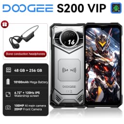 DOOGEE S200 VIP Edition Rugged Phone 6.72" 120Hz Display Telephone Portable 48GB+256GB 10100mAh 100MP Smartphone 5G Android 16
