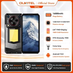 OUKITEL WP56 5G Rugged Phone 16000mAh Battery 108MP Camera Android NFC Smartphone 12GB+512GB 6.8" 120Hz Outdoor Waterproof