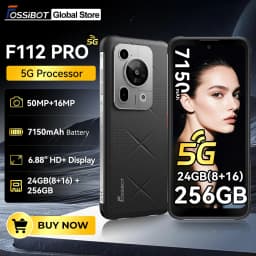 Fossibot F112 Pro 5G Android 14 Rugged Smartphone 24GB(8+16) 256GB 6.88" HD+ 7150mAh Mobile Phone 50MP Camera NFC Cellphone