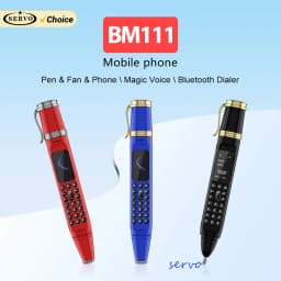 SERVO BM111 Pen Mobile Phone Dual SIM Standby Camera Bluetooth Dialer FM Radio Magic Voice 1800mAh Cellphone Handwriting Pen Fan