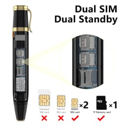 SERVO BM111 Pen Mobile Phone Dual SIM Standby Camera Bluetooth Dialer FM Radio Magic Voice 1800mAh Cellphone Handwriting Pen Fan