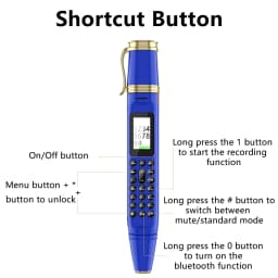 SERVO BM111 Pen Mobile Phone Dual SIM Standby Camera Bluetooth Dialer FM Radio Magic Voice 1800mAh Cellphone Handwriting Pen Fan
