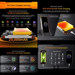 Blackview Oscal TANK 1 Rugged Phone 16GB+512GB 6.78" Android 15 DokeOS 4.2 Mediatek Dimensity 7050 20000mAh 64MP 5G Smartphone