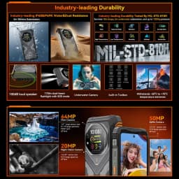 Blackview Oscal TANK 1 Rugged Phone 16GB+512GB 6.78" Android 15 DokeOS 4.2 Mediatek Dimensity 7050 20000mAh 64MP 5G Smartphone