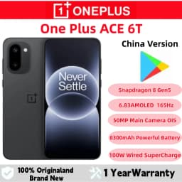 OnePlus Ace6T 5G Unlocked China Version 6.83 inch AMOLED 165HZ Snapdragon8 Gen5 8300mAh SuperVOOC100W Charge 50MP Google Play