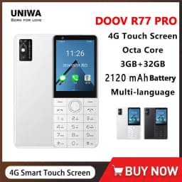 DOOV R77 Pro 4G Touch Screen Keypad Mobile Phone with 5MP Camera 2.8 Inch 3GB+32GB 2120mAh Smartphone Whatsapp Hebrew Keyboard