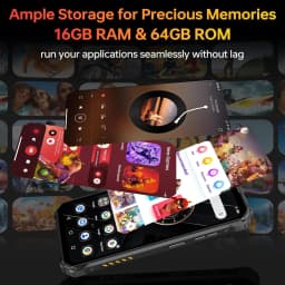 OUKITEL WP23S Rugged Phone Unlocked 2026-10600mAh Battery, 64GB/TF 1TB ROM Cell Phone, 6.52'' Display Rugged Smartphone, 13MP Ca
