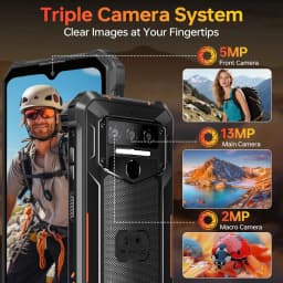 OUKITEL WP23S Rugged Phone Unlocked 2026-10600mAh Battery, 64GB/TF 1TB ROM Cell Phone, 6.52'' Display Rugged Smartphone, 13MP Ca