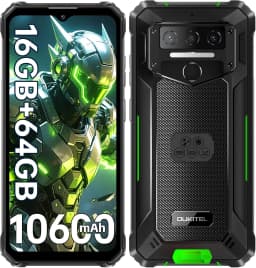 OUKITEL WP23S Rugged Phone Unlocked 2026-10600mAh Battery, 64GB/TF 1TB ROM Cell Phone, 6.52'' Display Rugged Smartphone, 13MP Ca