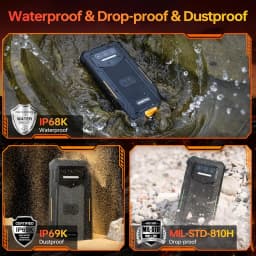 OUKITEL WP23S Rugged Phone Unlocked 2026-10600mAh Battery, 64GB/TF 1TB ROM Cell Phone, 6.52'' Display Rugged Smartphone, 13MP Ca