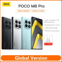 POCO M8 Pro 5G Smartphone Global Version Snapdragon 7s Gen 4 6.83' 1.5K 120Hz Display 6500mAh Battery 100W NFC