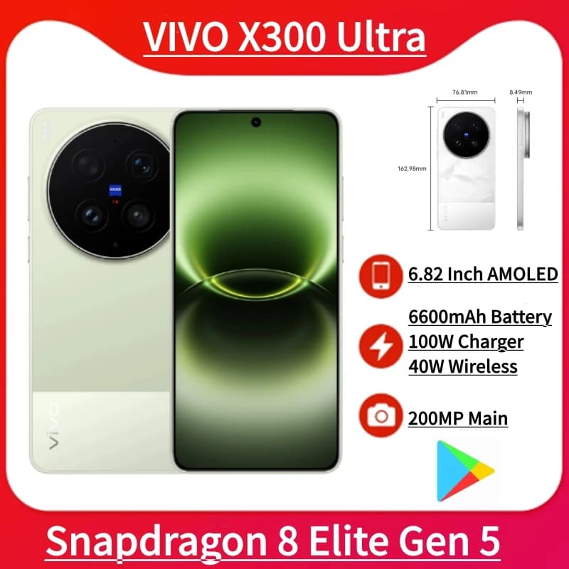 New VIVO X300 Ultra 5G Mobile Phone Snapdragon 8 Elite Gen 5 6.82'' AMOLED Screen 6600mAh 100W Super Charger OTA